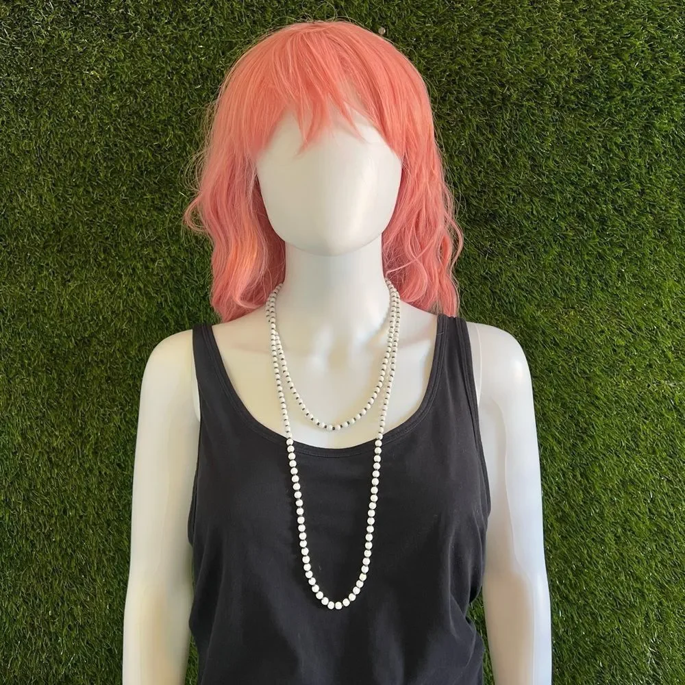 Vintage Long Round Bead Necklace